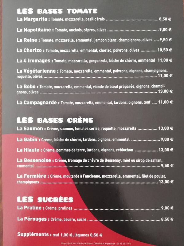 menu Pizza By BoBo